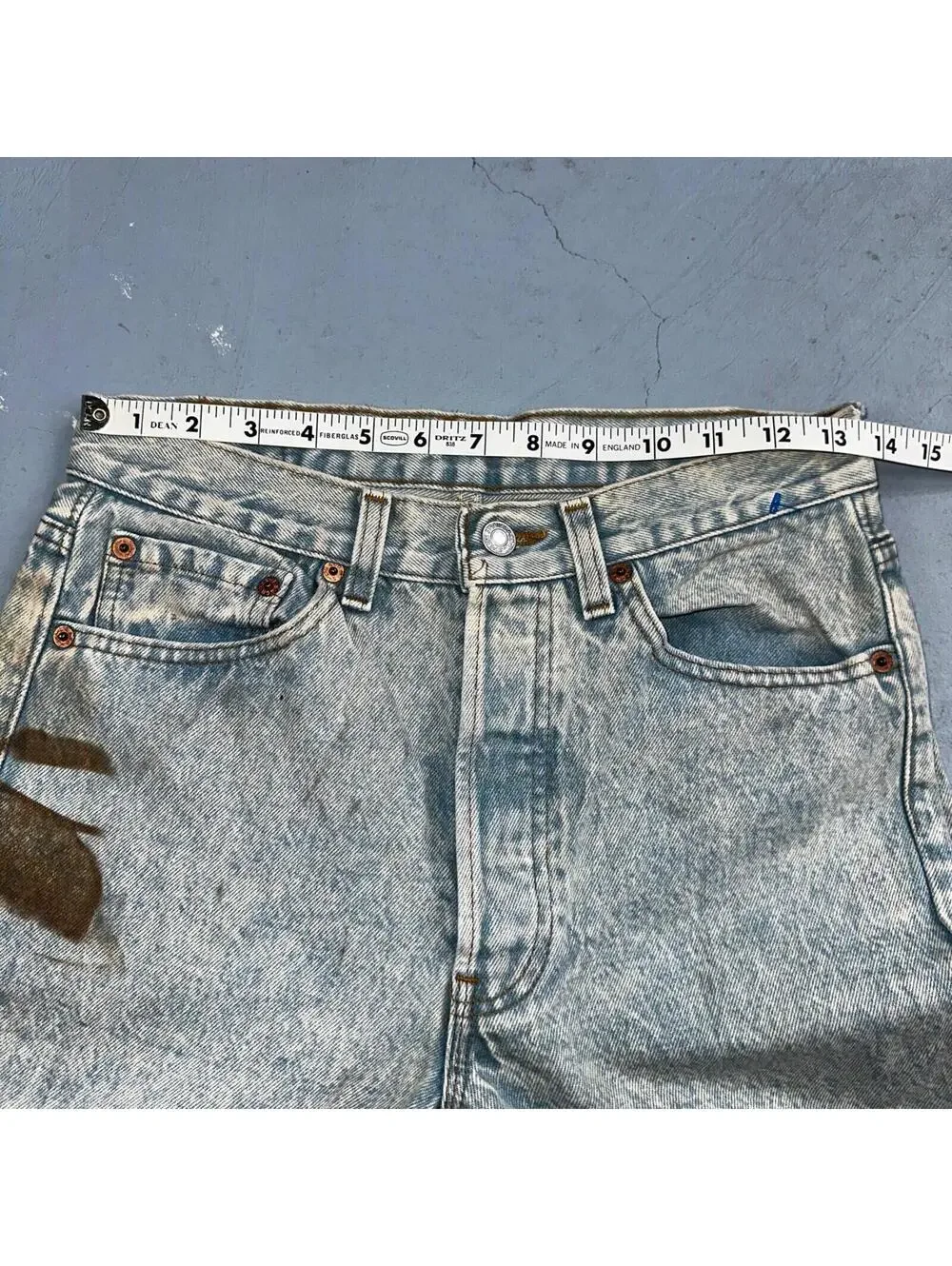 Levis 501 Vintage 90s USA XX Straight Leg Jeans Blue Light Wash 30x34 Act 27x34